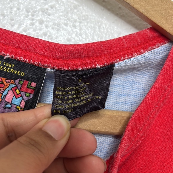 VTG 1987 Peter Max Neo Max New Atlantis / Playing Clouds Long Sleeve Shirt Small - Picture 14 of 16